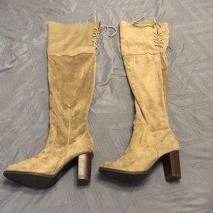 Over the Knee Brown Suede Boots